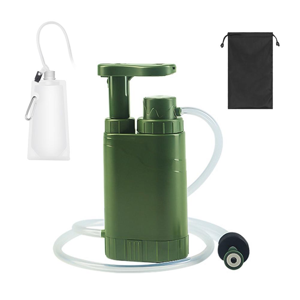 Hand Pump Water Filter 4Stage Camping Water Purifier Filtration System Emergency Survival Gear