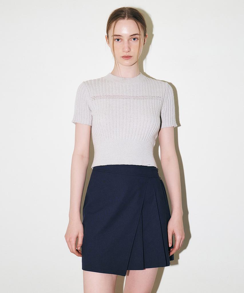 Artid Pleated Wrap Skirt_Navy