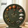 Festive Yard Ornaments Season Clock Decor Round Month Calendar Wooden Seasonal Farmhouse Perpetual Thanksgiving Garden