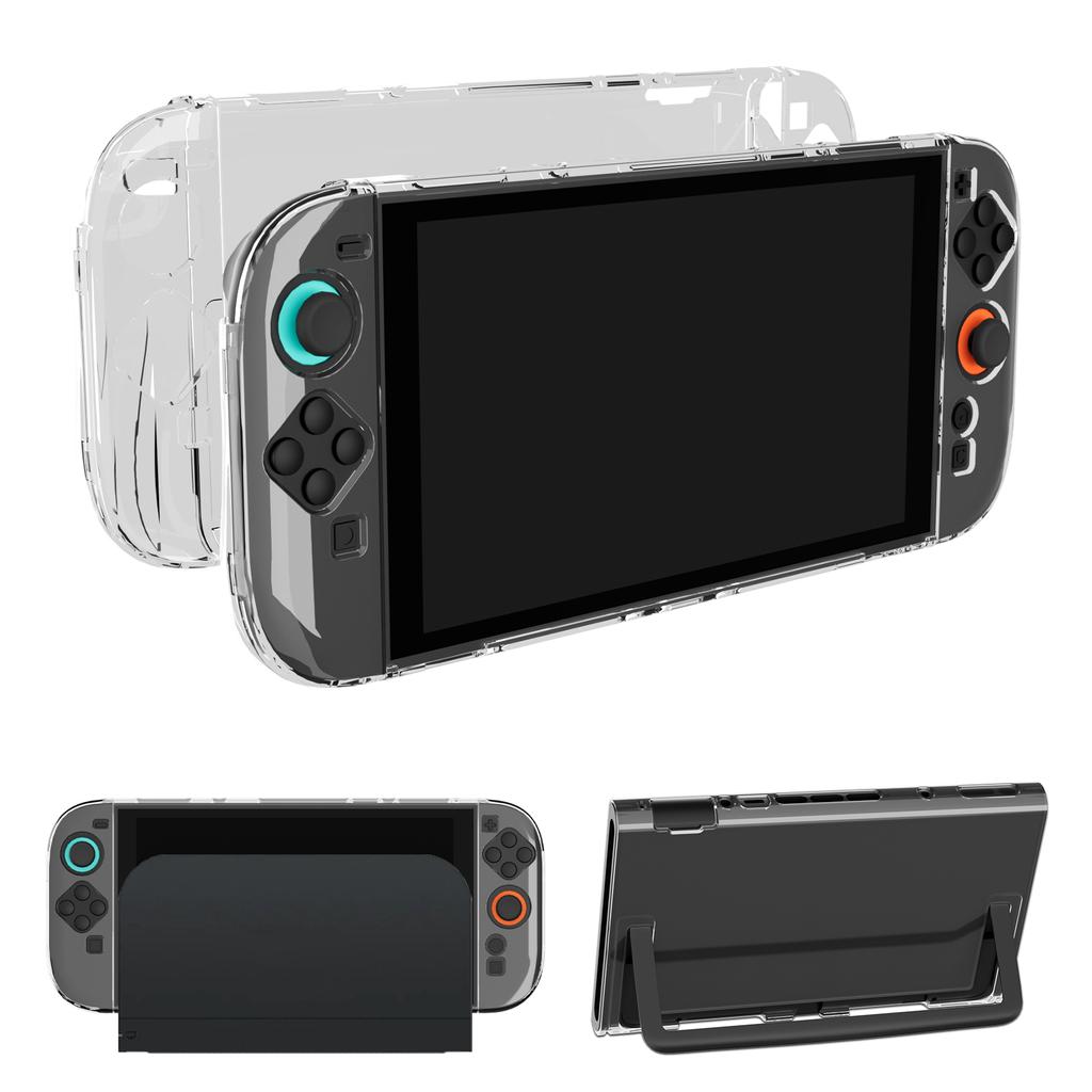 Crystal Case for Switch 2 Game Console, Split Console Handle Transparent Protective Case Scratch and Fingerprint Resistant
