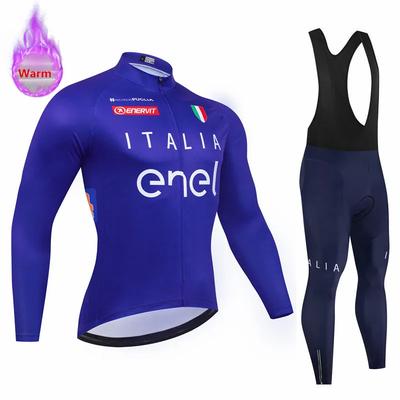 2026 Italia Invierno Térmico Polar Manga Larga Maillot Ciclismo Conjunto Culotte Ropa Ciclismo Ropa Bicicleta MTB Bici Hombres Traje Equipo Profesional