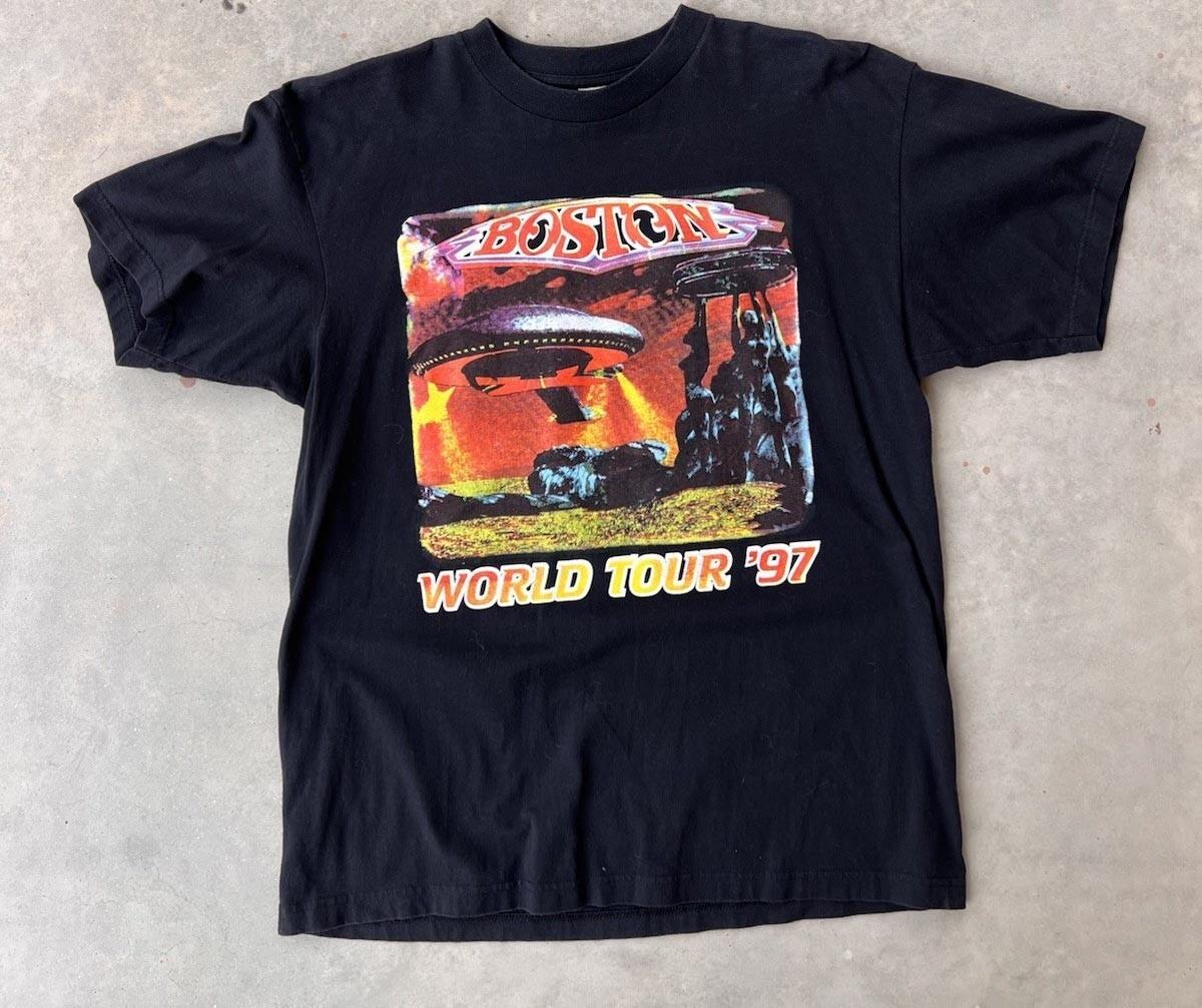 Vtg Boston Rock Band World Tour 1997 Cotton Black All Size Shirt UR340 S