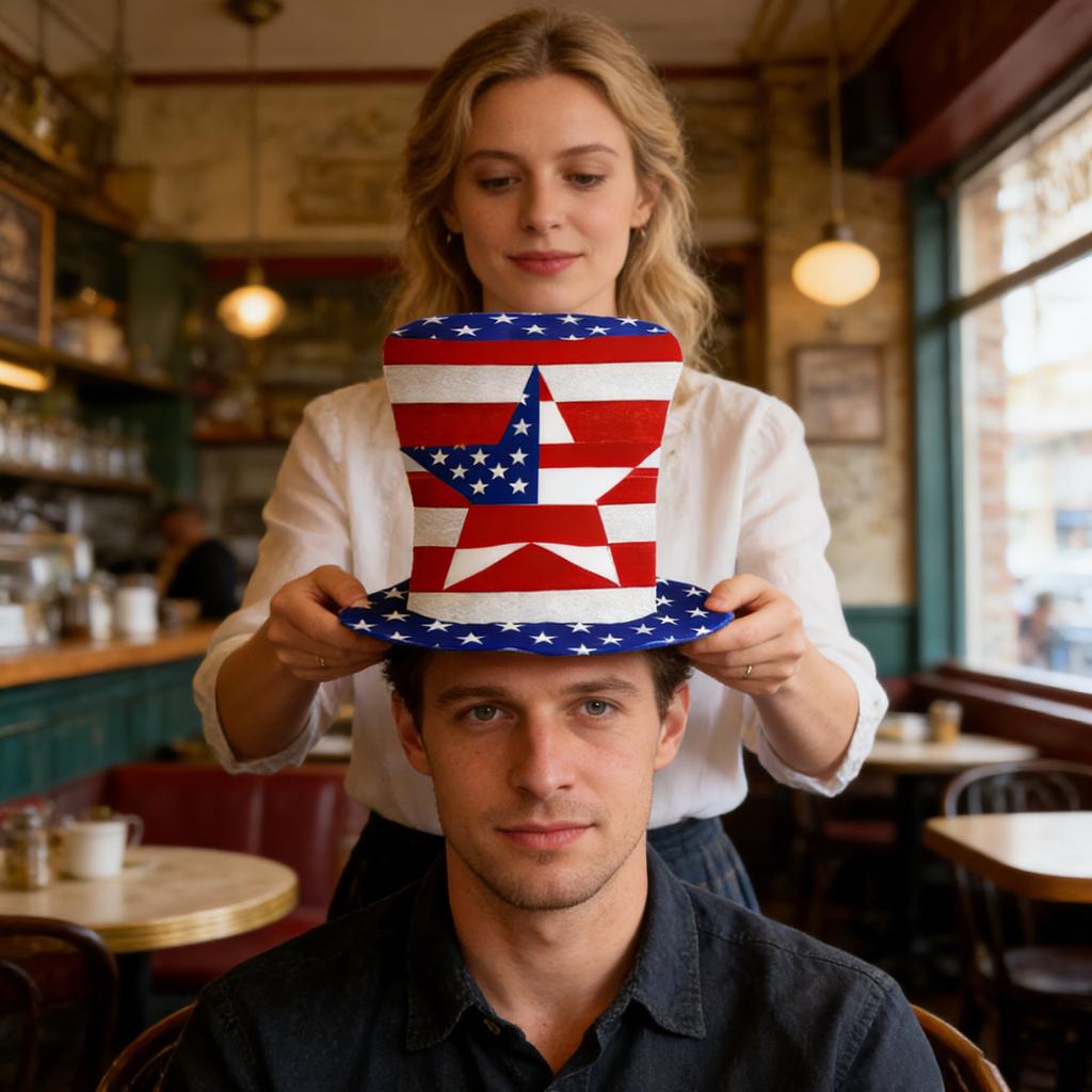 Patriotic Tall Top Hat American Flag Design Independence Day Decoration Costume Accessory Party Wear