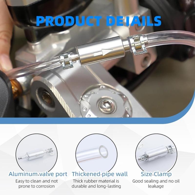 Motorcycle Hydraulic Brake Clutch Oil Drain Tube Suction Tool with One Way Check Valve for Reliable Oil Transfer
