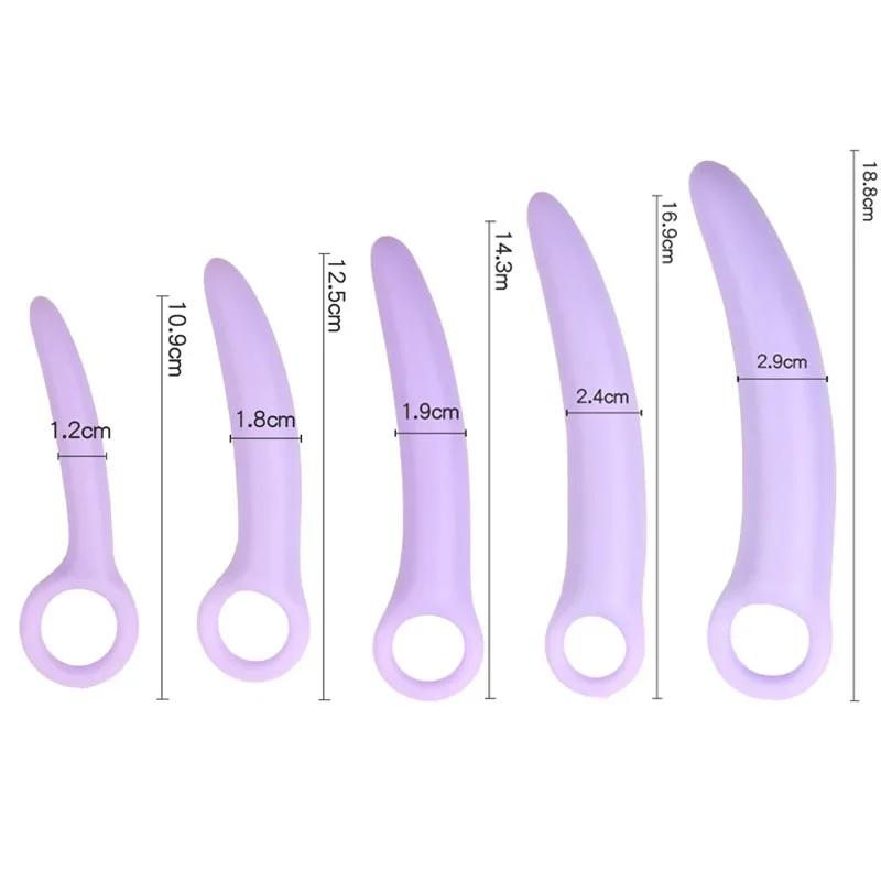 Erotic 5-Piece Dilator Kit  Vaginal Muscle Training Strengthen Rejuvenate Anal Plugs Sex Health Toy Pleasure