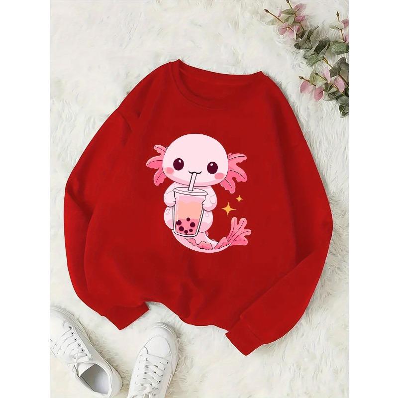 Kids Sweatshirt Pattern Round Neck Sweatshirt,Kids Fashion Casual Wear 110 красный