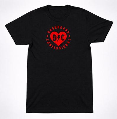 Dashboard Confessional DC Dash Heart Logo T-Shirt – Emo Acoustic Band Tee