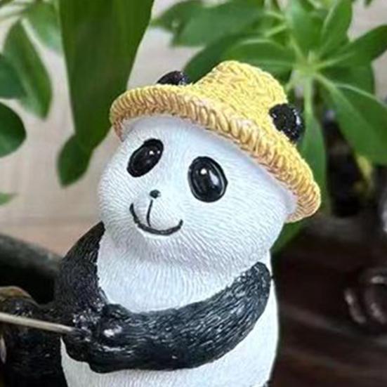 Pryskyřičná soška žáby rybáře zahradní jezírko dekorace jezírko rybář mini panda figurka pro venkovní krajinu akvárium dekorace akvárium