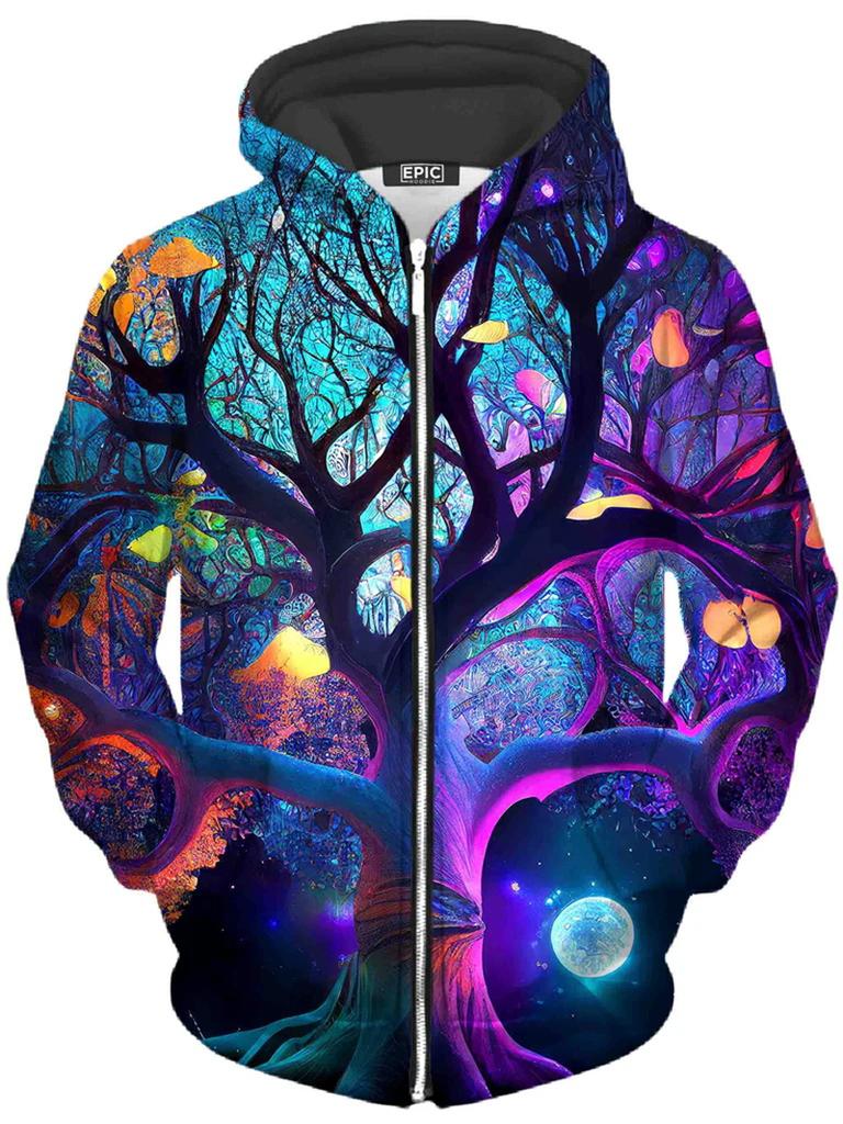 Psychedelic Pattern 3D Printed Scenery Zipper Hoodies Men Women Fashion Hooded Oversized Hoodie Kids Zip Up Sweatshirts Coat