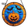 Waterproof Outdoor Branch Decoration Retro Halloween Pendant, Ghost/Bat/Spider Web/Pumpkin Head Print, Dark Theme Holiday Decor Vintage Acrylic
