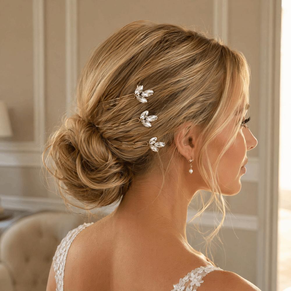 5pcs Rhinestone Design Rhinestone Hair Pins Lightweight Wedding Hair Pins  For Women Girls