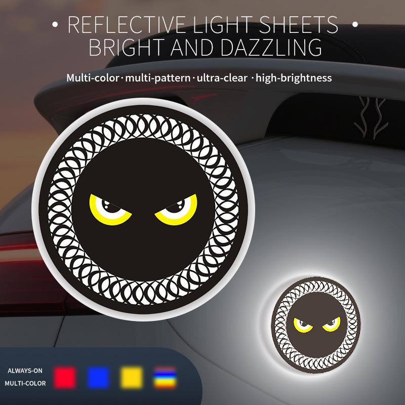 New motorcycle three-color reflective circular reflective plate, electric vehicle LED daytime running turn warning light modific
