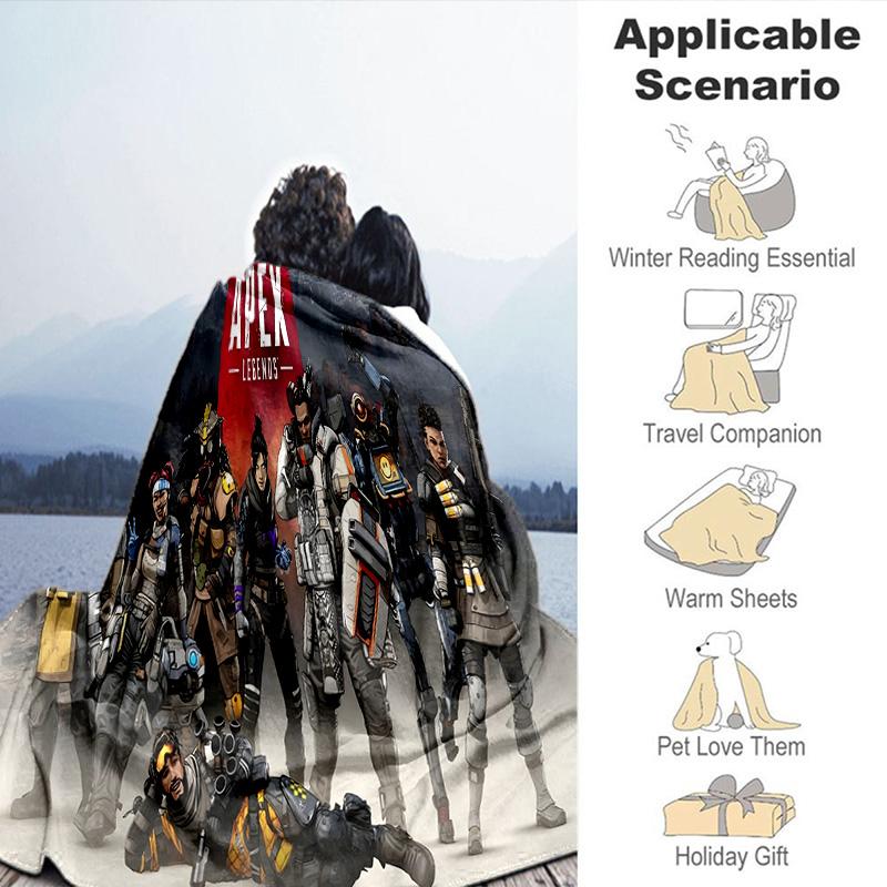Apex Game Blanket Flannel Throw for Sofa, Travel, Camping, Livingroom, Office, Chair and Bed Soft and Warm Holiday Birthday gifts