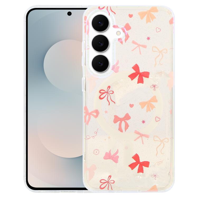Blue Light Jungle Series Magnetic TPU Phone Case For Samsung Galaxy S24+ 5G, Raised Lens Screen Wireless Charging Protective Cover