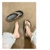 Tongs pour femmes pour l'extérieur, Nouveau style d'été, Bout à clip, Semelle épaisse, Imprimé léopard, Pantoufles d'extérieur cool pour femmes