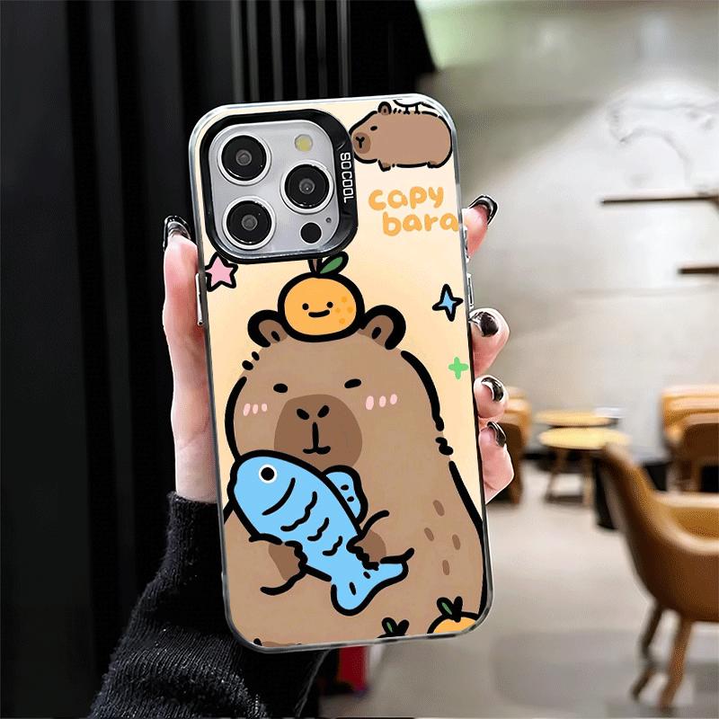 Funny Capybara Cartoon Cute Shockproof Phone Case for iPhone 17 Air 16 16E 15 Pro Max 14 Plus 13 Mini 12 Back Cover Anti Fall Fu
