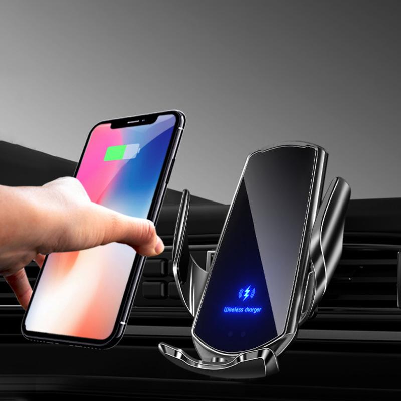Smart Sensor Car Phone Wireless Charger 15W Fast Charging Auto-Clamping Car Phone Holder For Phone And All Enable