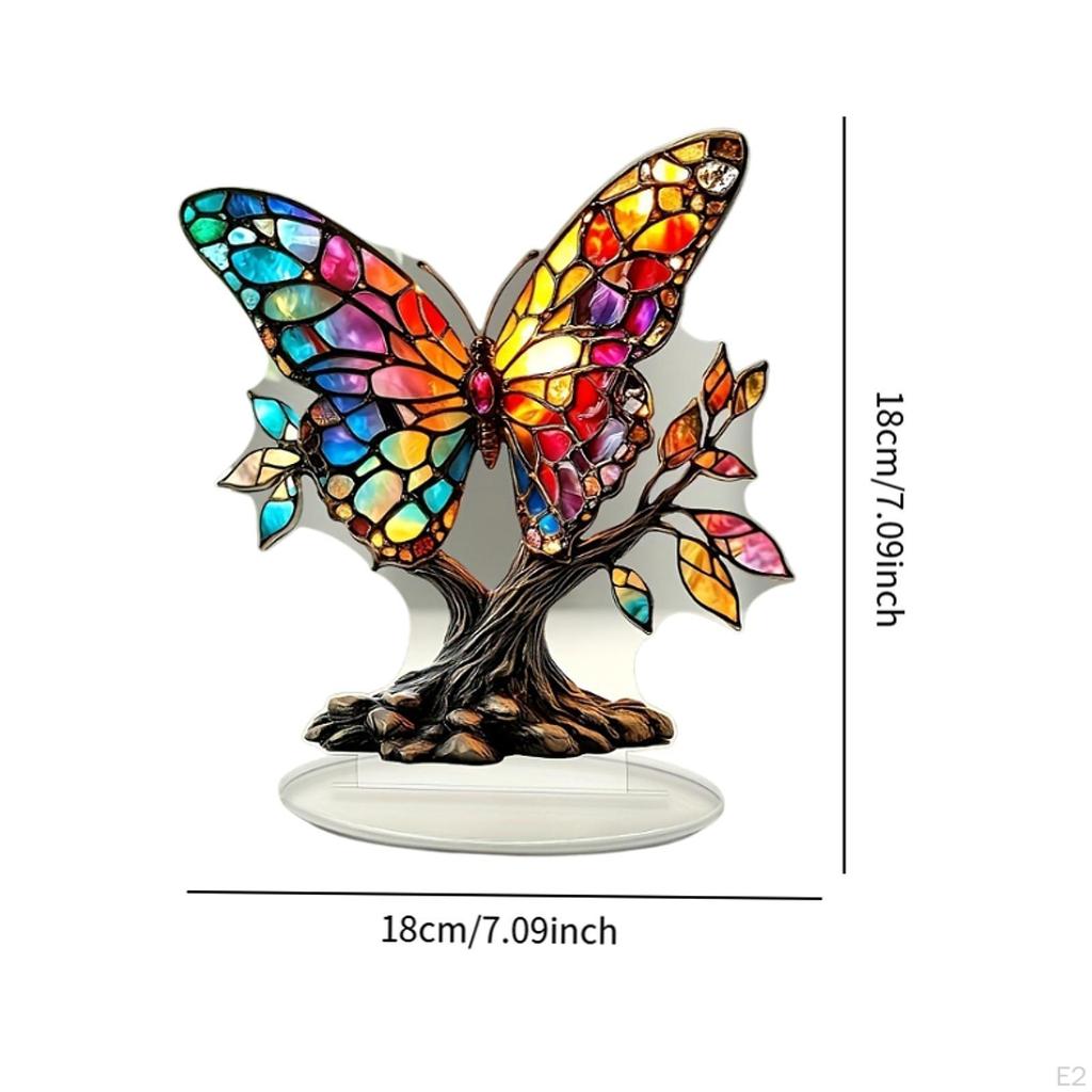 Butterfly Tree Statue,Acrylic Sculpture,Centerpiece,Decorative,Butterfly Figurine Desktop Ornament