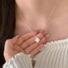 S925 Sterling Silver Laser-Cut Four-Leaf Clover Necklace for Women - Elegant Clavicle Chain, Luxurious Feel, Perfect Qixi Gift