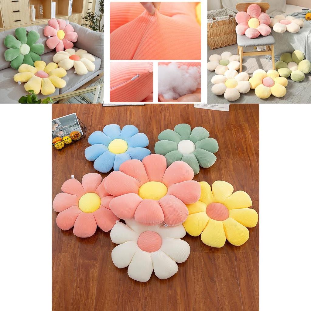 Cozy Daisy Flower Pillow Cushion For Office Chair Car Seat And Home Relaxation