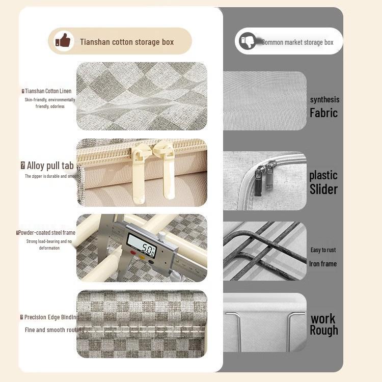 Tianshan Cotton Linen Foldable Wardrobe Organizer Basket