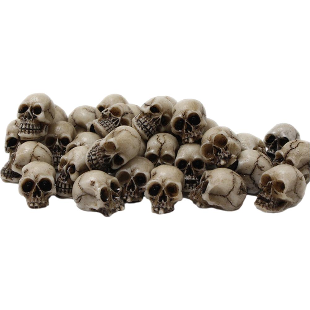 20/40PCS Gothic Skull Sculptures Skeleton Skull Miniature Model Halloween Decoration Skeleton Ornament Landscape Garden Potted