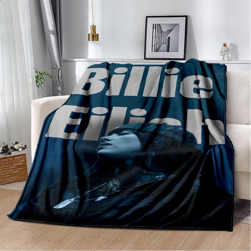 Moda Billie Eilish Şarkıcı Yıldız Flanel Battaniye Yumuşak Sıcak Atma Battaniye Yatak Odası Oturma Odası Yatak Seyahat Kamp Piknik Hediye İçin