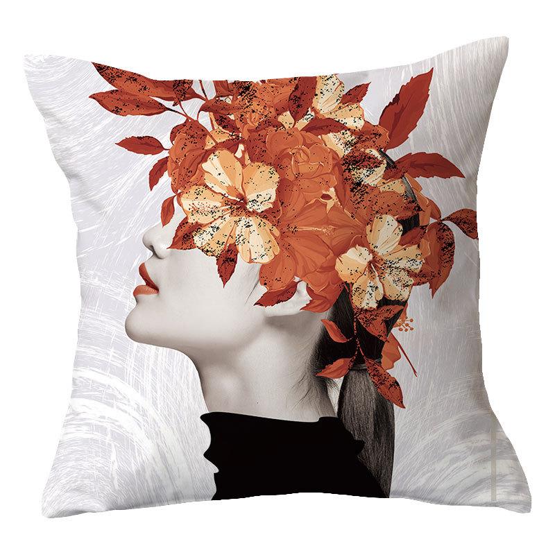 Design Beautiful Characters Series Pillowcase Pillow Car Cushion Sofa Pillow Nordic