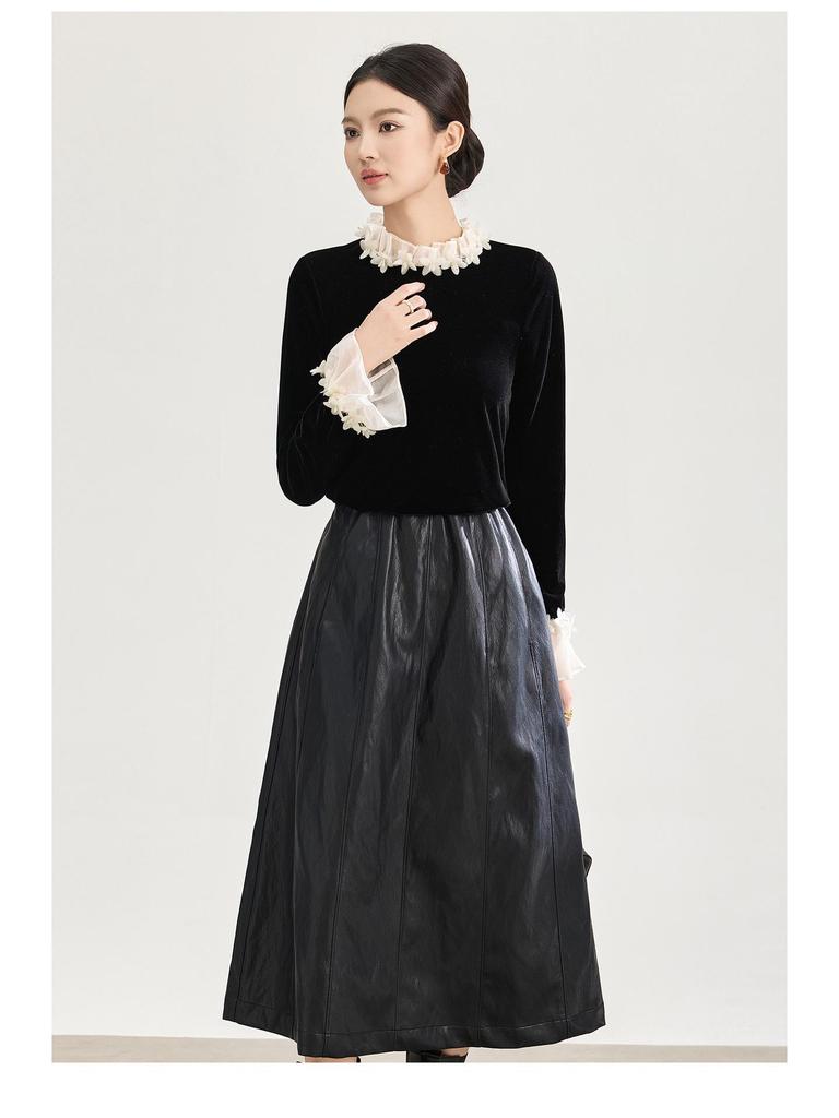 Französische Romantik Chic Spitze Kragen Stoffhemd - Herbst/Winter Stil