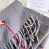 Winter Solid Color Fringed Imitation Cashmere Shawl Scarf Women'S Dual-Use Long Thermal Plaid Literary Ins