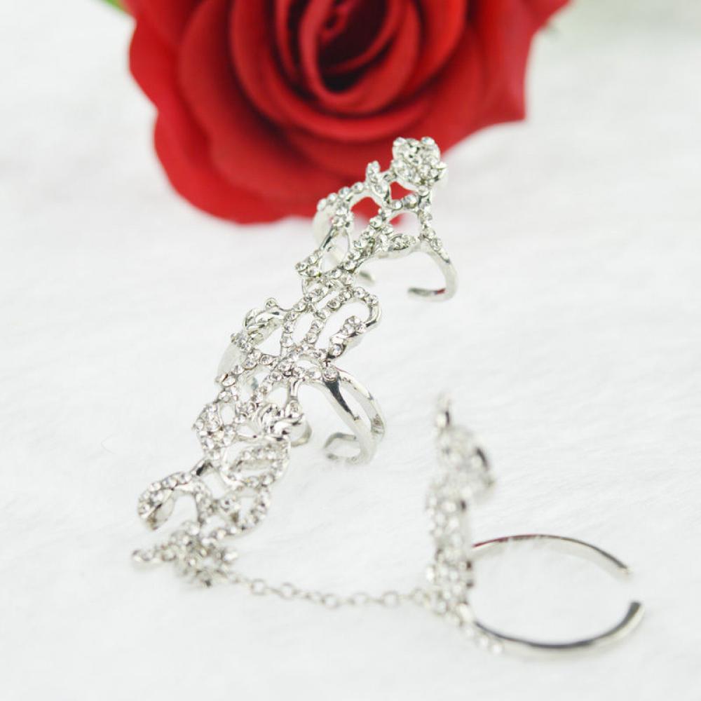Meerdere Vingerringen Sieraden Kristallen Ringen Uitgesneden