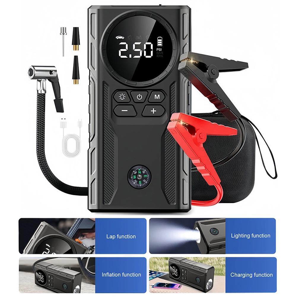 39800mAh Car Wireless Air Pump with Light Jump Starter Electric Tire Pump USB Rechargeable Bicycle Air Compressor for Car Tires
