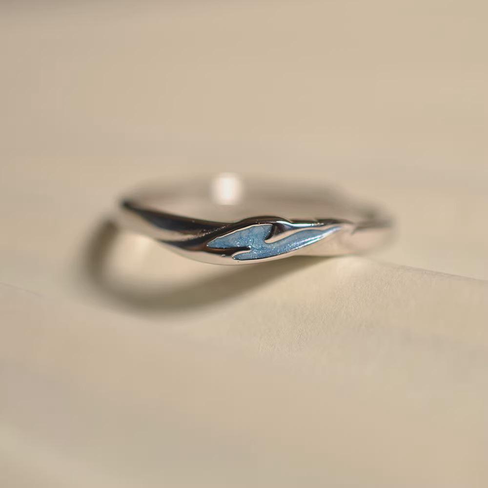 Versatile Blue Adjustable Open Ring - Stackable Women s Temperament with Small Fish Design Open Adjustable