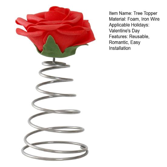Alla hjärtans dag-trädknäppning Röd rosträdknäppning med spiraltrådbas Romantisk rosdekoration för miniträddekoration Högtidsfest Heminredning