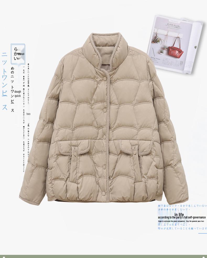 Women's Short Lightweight Down Jacket - 2024 Winter Collection, Loose Fit, Warm White Duck Down Outerwear