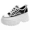 2025 summer new lace mesh breathable women's shoes round head lace-up muffin shoes heightening casual shoes women's trend