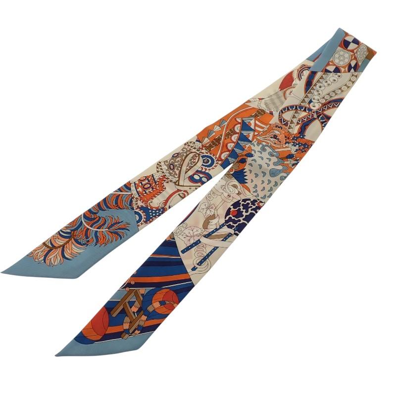 HERMES   scarf blue silk Women