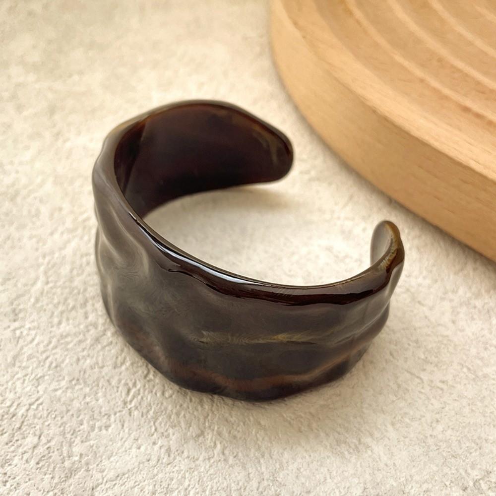 Acrylic Resin Bracelets Gradient Color Opening Bangles Boho Irregular Bracelets  For Women