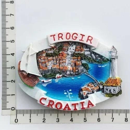 Μαγνήτης ψυγείου Croacia Τουριστικό σουβενίρ Kroatie Mediterranean Split Trogir Hvar Trogir Μαγνητικά αυτοκόλλητα ψυγείου Χάρτης της Κροατίας