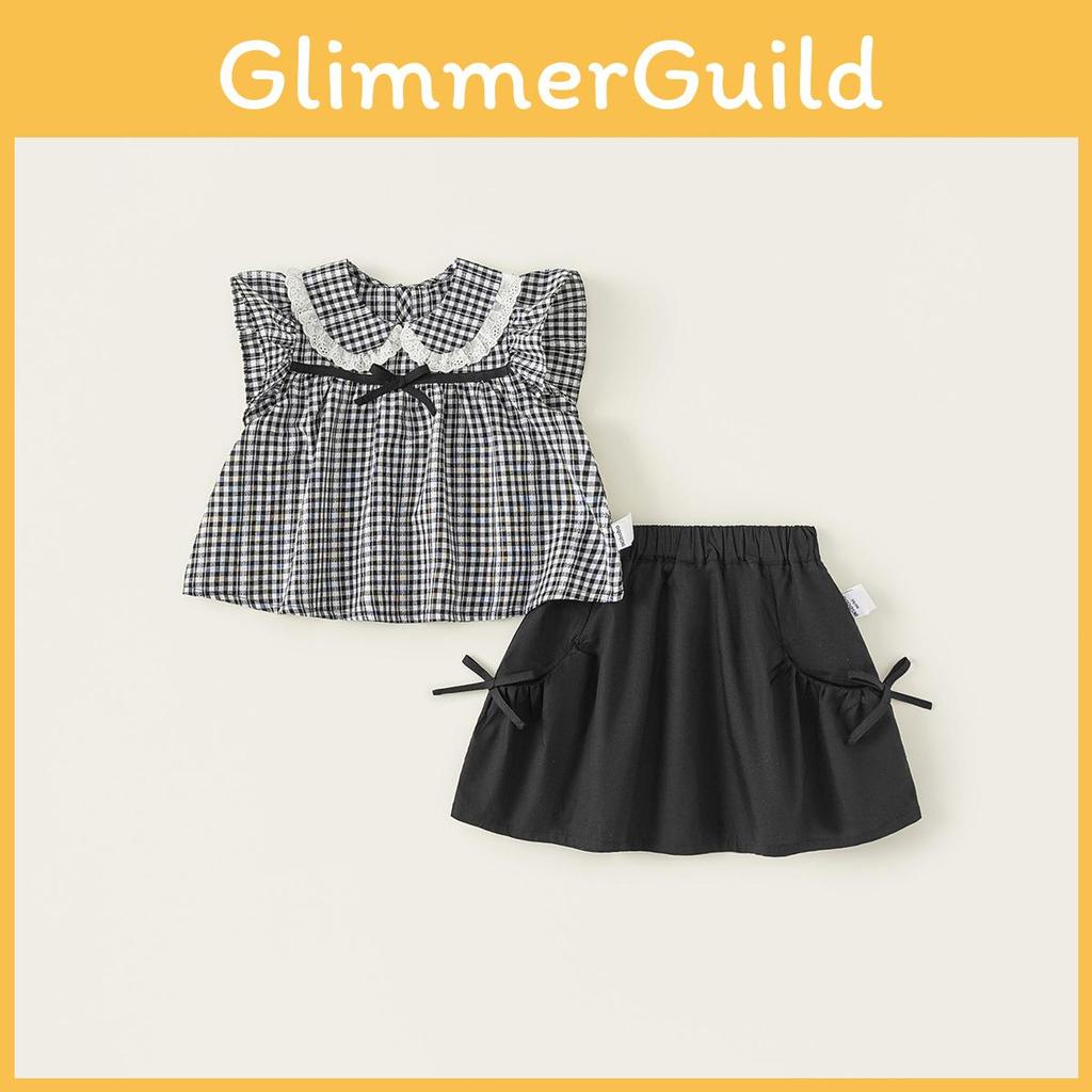 Girl Baby Summer Dress Set With Soft Fabric And Bow For Toddler Girls