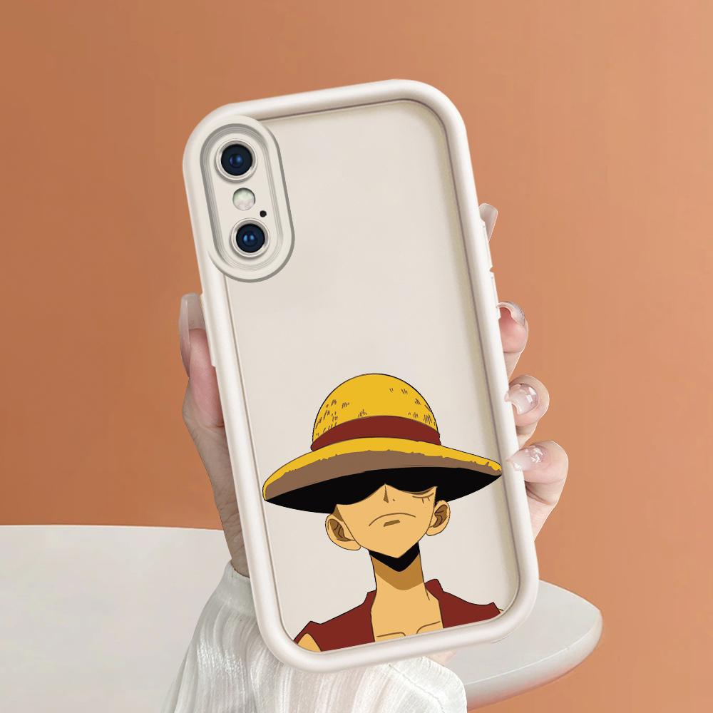 Luffy Fashion Square Ladder Handyhülle für Realme OPPO Reno VIVO Infinix Tecno Oneplus Vollständige Kameraabdeckung, stoßfester Schutz, Gummihülle