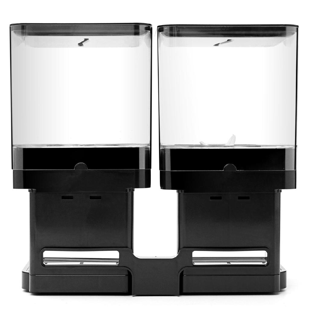 New Double Cereal Dispenser Storage Dry Food Snack Container Wall Mounted Kitchen Canister Contain Box for Home Kitchen