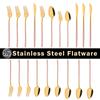 20Pcs Mirror Pink Gold Flatware Cutlery Set Sainless Steel Home Dinnerware Party Fork Spoon Knife Kitchen Dinner Tableware Set