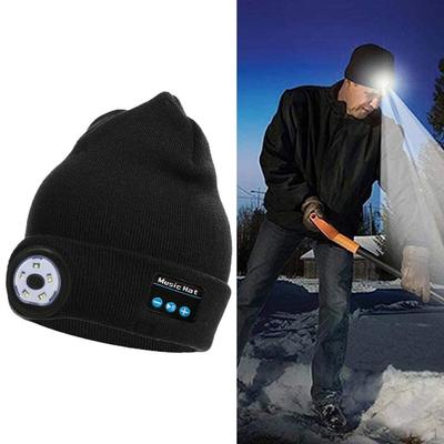 For Men Sports , Rechargeable Outdoor Hiking Flashlight Hat with Speaker Gifts Lovers