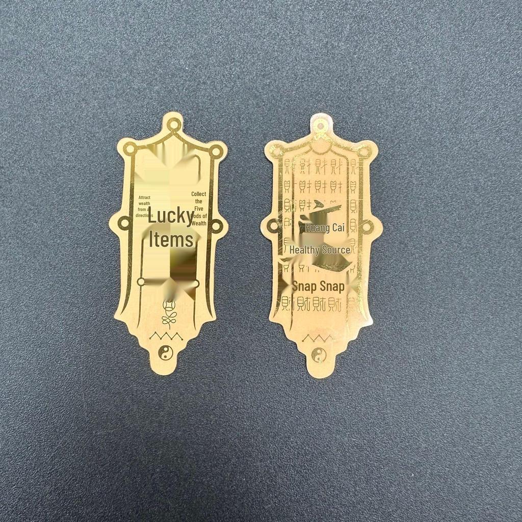 Fortune Amulet Gold Foil Mobile Sticker - Mazu Travel Souvenir for Phone and Car