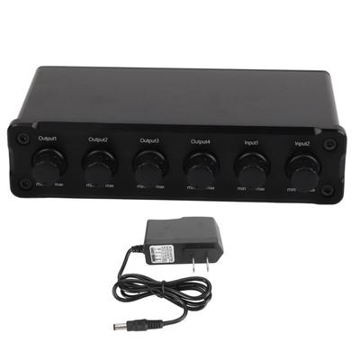 Distribuidor de som mixado 2 em 4 saídas, volume sem perdas, conector de fone de ouvido ajustável de 3,5 mm, sinal sonoro
