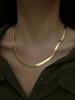 Snake Chain Gold Plated Stainless Steel Flat Necklace 3mm Fashion Choker Hip Hop Herringbone For Men Women Gift Jewelry