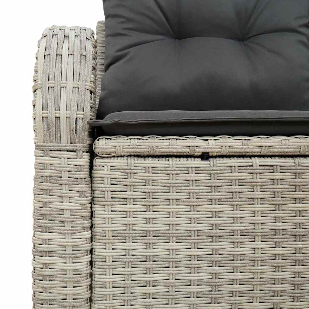 Garden Sofa with Cushions Light Grey 124 x 62 x 69 cm Poly Rattan