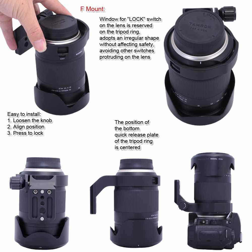 Tripod Mount Ring for Di II VC HLD Includes Tripod Mount Lens Support Lens Bracket Tripod and Quick Release Plate with and Screw Holes At the