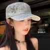 Star Rivet Leopard Print Flat Top Equestrian Hat Retro Old Face Newsboy Hat Children Fashionable Personality Cap